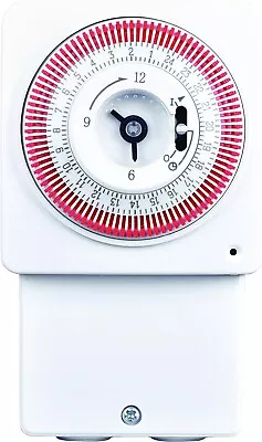 Masterplug Energy Saving 24-Hour Immersion Heater Segment Timer WhiteRed • £7.90