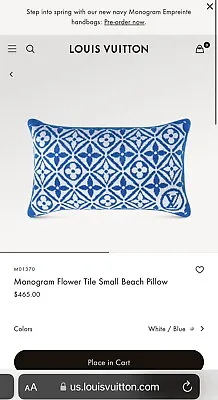 Louis Vuitton LV Monogram Flower Small Pillow • $299