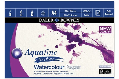 £7.06 • Buy Daler Rowney Aquafine Watercolour 300gsm Gummed Pad A4 - 12 Sheets