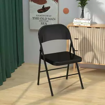 Steel Folding Chair IndoorTeens And Adult Black • $21.45