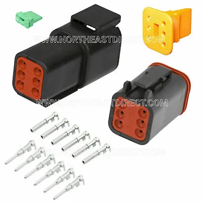 6 Pin Black Deutsch DT04-6P DT06-6S  Waterproof Electrical Connector Kit • $7.79