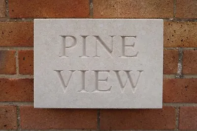 £140 • Buy House Sign Natural Bath Stone Handmade Traditional Chisel Carved