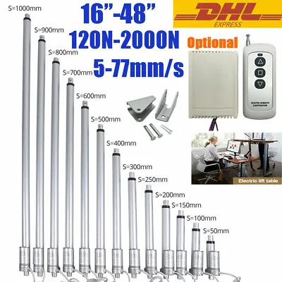 12V Linear Actuator Motor 900mm 1200mm 120N 2000N Fast Speed Remote Controller • £120.83