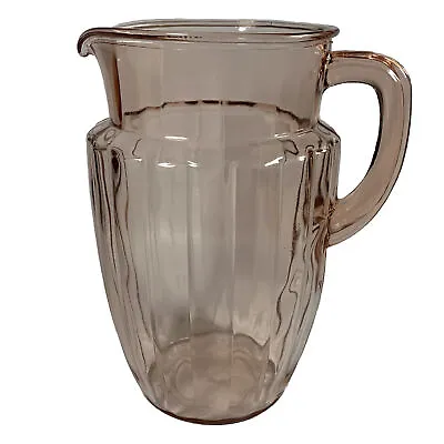 VTG Estate Pink Depression Glass Pitcher Pillar Optic Pink By Anchor Hocking EUC • $24