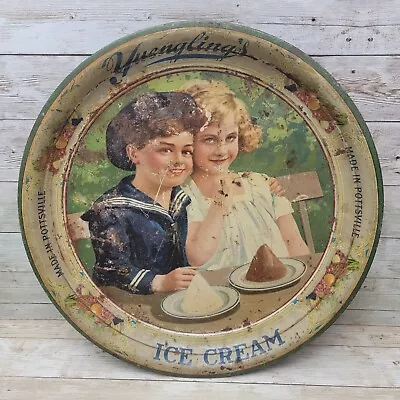 1920’s RARE Yuengling Ice Cream Metal Advertising Tray Pottsville PA • $350