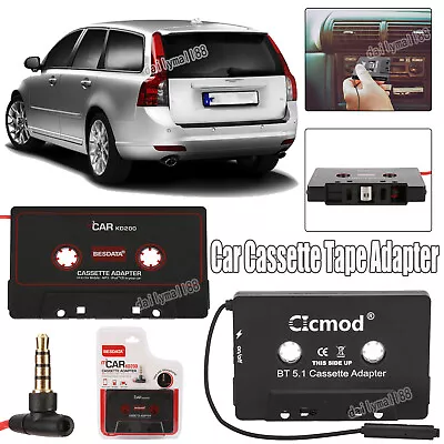 Car Cassette Adapter Tape Audio Music Converter For IPhone IPod MP3 Jack AUX UK • £10.59