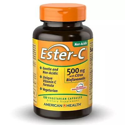 American Health 500 Mg Ester-C With Citrus Bioflavonoids 120 Vegetarian Caps • $19.89