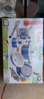 T-fal Sipmly Cook Ceramic (Nonstick Cookware 12pc) Set / *Blue* • $90