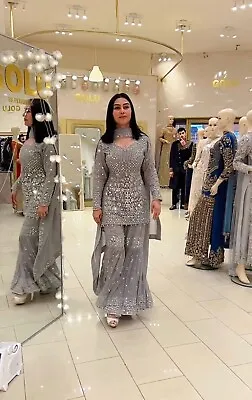 £53.99 • Buy Ready Made Women Sharara Plazzo Kurti Plazzo Indian Salwar Kameez Suit Designer