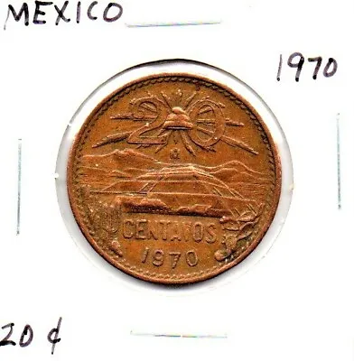 1970 Mexico 20 Centavos Coin As Pictured • $4.99