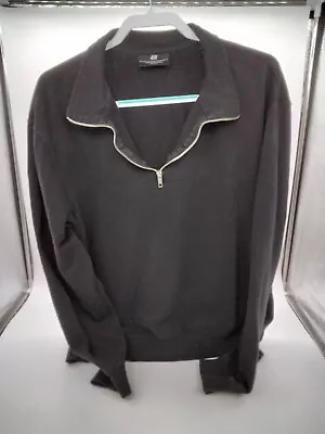 H&M Womens Cropped 1/2 Zip Black Pullover Sweater Size L • $15.99