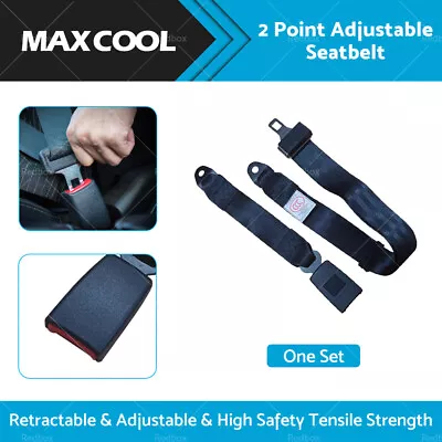 1 Set Car Truck 2 Point Retractable Adjustable Seat Lap Sash Belt Strap Seatbelt • $21.62