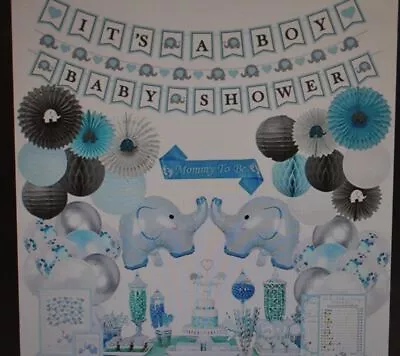 Regal Decorations Blue Elephant Baby Boy Shower Decorations Pre-Strung Banners • £23.93