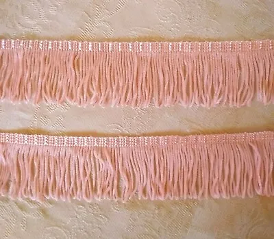 Pink Fringe Trim For Upholstery Crafts Lampshades Costumes Dance 4.5cm X 2metres • £4.99