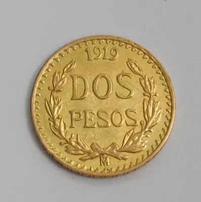 1919 Gold Dos Peso Au - Unc Details Gold Coin • $200