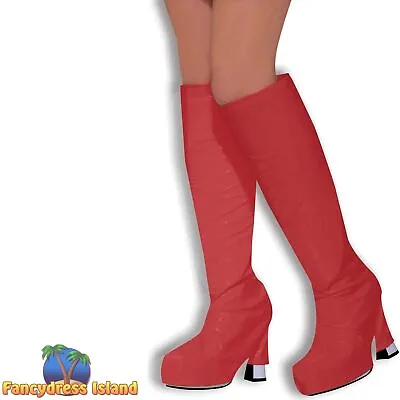 £9.19 • Buy Forum 1960s 60's Red Go Go Boot Tops Mod Adults Fancy Dress
