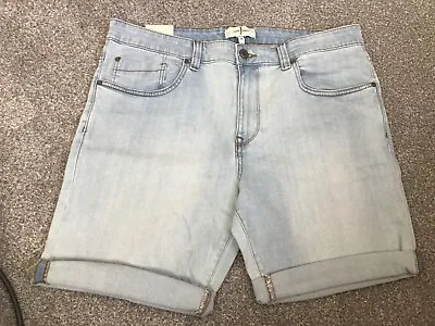 BNWT J By JASPER CONRAN BLUE LIGHT WASH DENIM SHORTS SIZE UK 36” WAIST • £18