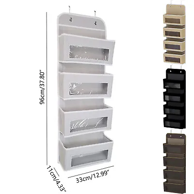 $26.99 • Buy 4 Pockets Over The Door Hanging Organiser Storage Bag Shelf Rack Closet Bedroom