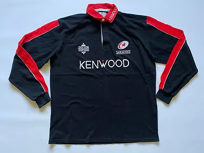 Vintage Saracens Rugby Shirt Jersey Cotton Oxfords Size Xl • £150