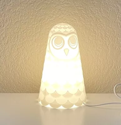 Ikea Table Desk Night Light Lamp 9” White Owl Plug In So Cute • $24