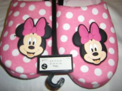 Minnie Mouse Slippers By Disney Pink Dot Plush Women's Size Large (9-10) NEW • $29.99