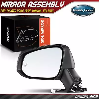 Driver Left Side Black Power Heated Mirror W/ 8 Pins For Toyota RAV4 2019-2022 • $54.99