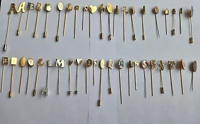 Vintage Lot Of 43 Stick Pins With Monogram Alphabet Letters • $11.11