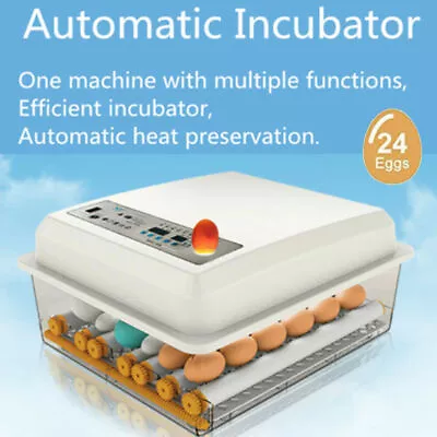 24 Eggs Incubator Fully Automatic Digital Led Turning Chicken Duck Eggs Poultry • $66.91