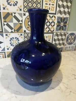 £19.95 • Buy Vintage Antique Studio Pottery Unusual Blue Glaze Bulbous Vase Rare