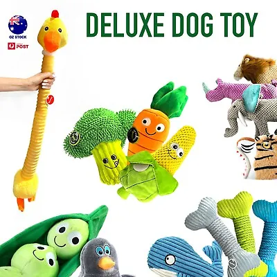 $17.50 • Buy Deluxe Plush Dog Toys Puppy Pet Chew Rope Squeaker Rope Squeaky Toy Teething 