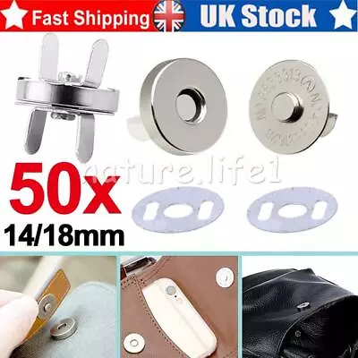 50PCS Round Magnetic Button Fastener Clasps - For Bag Makers - 18mm 14mm NEW AU • £8.47