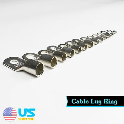 $20.99 • Buy Battery Cable Lug End Copper Ring Terminal Solder Welding Wire Connector AWG Lot
