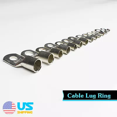 Battery Cable Lug End Copper Ring Terminal Solder Welding Wire Connector AWG Lot • $33.24