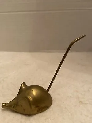 Vintage Solid Brass Mouse Ring Holder Or Paper Receipts Holder • $7.99