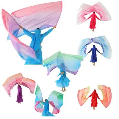 Chiffon Dance Veils Worship Flag Praise Performance Flag  With Flex Rod -1 Pair • $21.60