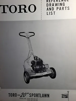 TORO Sportlawn Reel 20  Walk-Behind Reel Mower Parts Catalog Manual 10118 10128 • $73.02