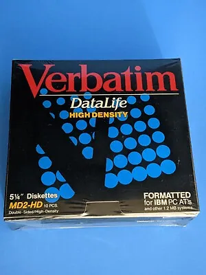Verbatim DataLife High Density 5 1/4 Diskettes New Sealed Floppy Discs 10 Pack • $19.95