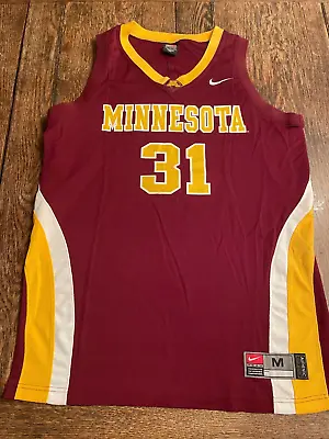 MINNESOTA GOLDEN GOPHERS #31 Men's M Medium NIKE Maroon Basketball Jersey NCAA • $30