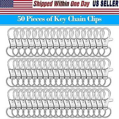 50x Swivel Snap Hooks With Key Ring Metal Swivel Lanyard Snap Key Chain Lobster • $6.99