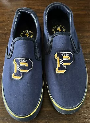 Polo Ralph Lauren Navy Slip On Shoes Men's 10D Thompson III - Preowned • $40