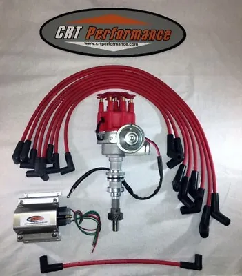 FORD 351W ELECTRONIC Small Cap HEI Distributor RED + 60K COIL + 8MM USA WIRES  • $154.91