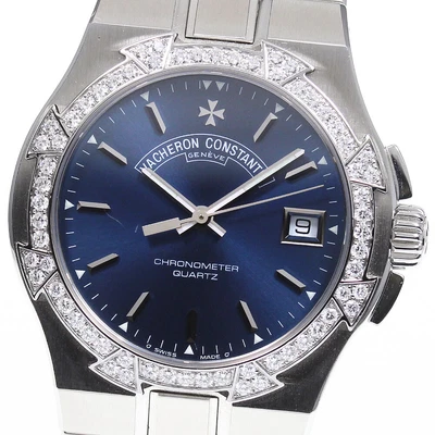 $9720 • Buy VACHERON CONSTANTIN Overseas 72550 Diamond Bezel Navy Dial Quartz Men's_745167