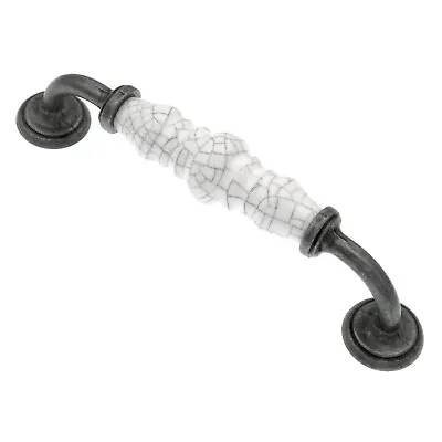 $3.15 • Buy P3658-DPWGC Dark Pewter, White Crackle 5 Cc Handle Pull Belwith Callis Country
