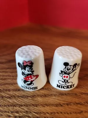 $14.99 • Buy Mickey Mouse And Minnie Mouse Disney Porcelain Thimbles - Set Of 2 - New