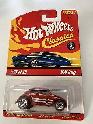 2004 Hot Wheels Classics Series 1 VW Bug Spectraflame Orange With Red Lines MOC • $6