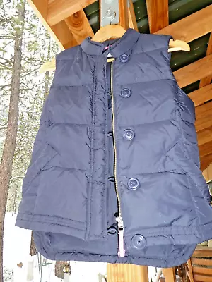 J. Crew Navy Blue Puffer Vest XS Zip Buttons READ • $10