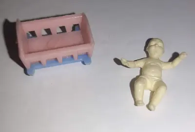 Tiny Marx Dollhouse Figure Baby Playing Miniature Playset Replacement Piece 7/8  • $7