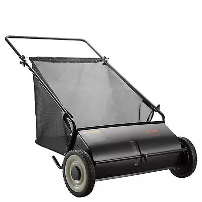 VEVOR Lawn Sweeper Push Leaf Grass Collector 26  7 Cu. Ft. Capacity Adjustable • $121.99