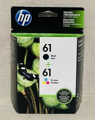 Genuine New HP 61 Black & Color Ink Cartridges Combo CR259FN 11/2023 • $29.99