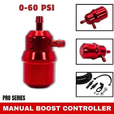 60psi Aluminum Racing Adjustable Manual Turbo Boost Controller Kit Red Universal • $31.45